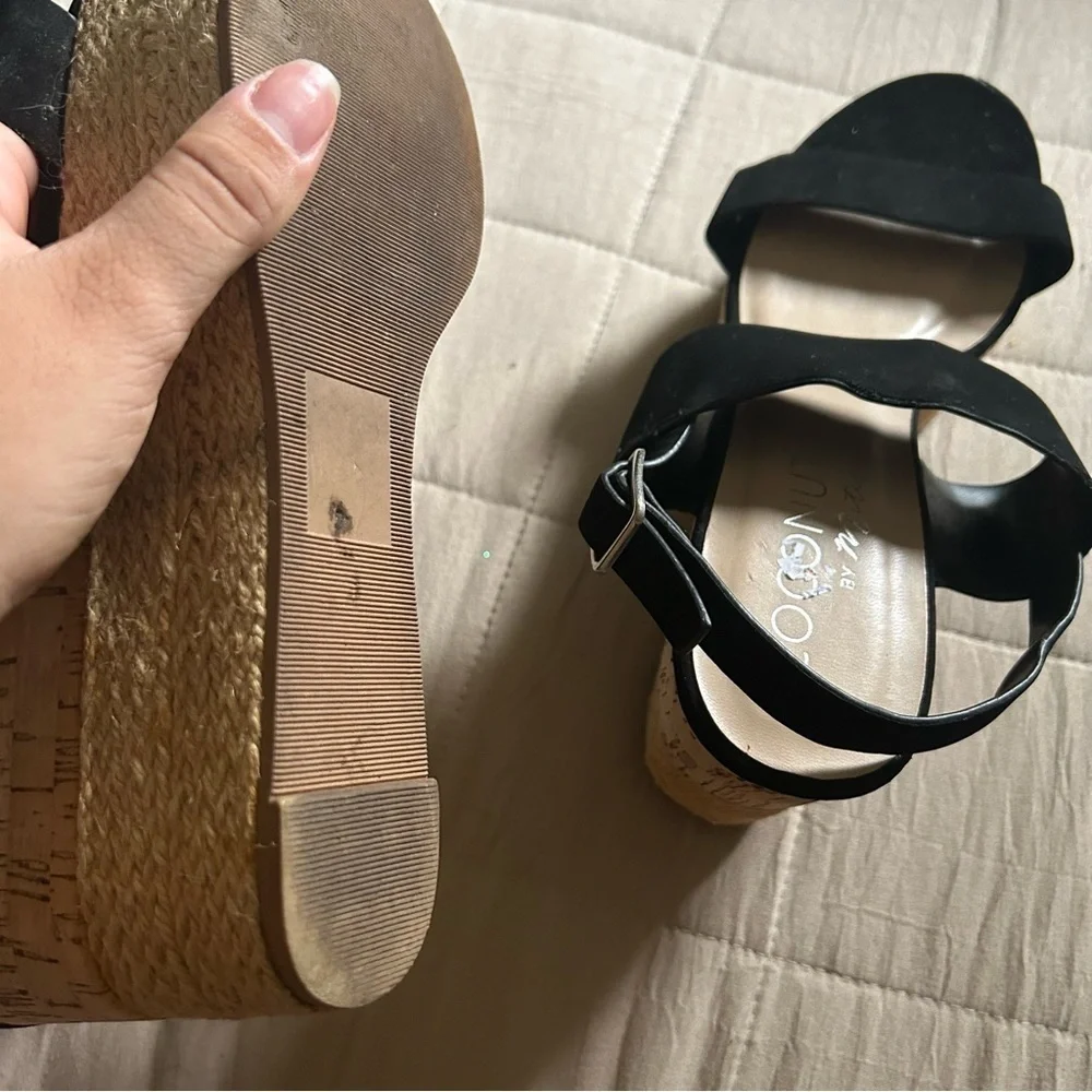 Coconut by Matisse Espadrille Wedge Black Strappy Sandal​​​